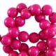 Acrylic beads 8mm round Shiny Fuchsia pink
